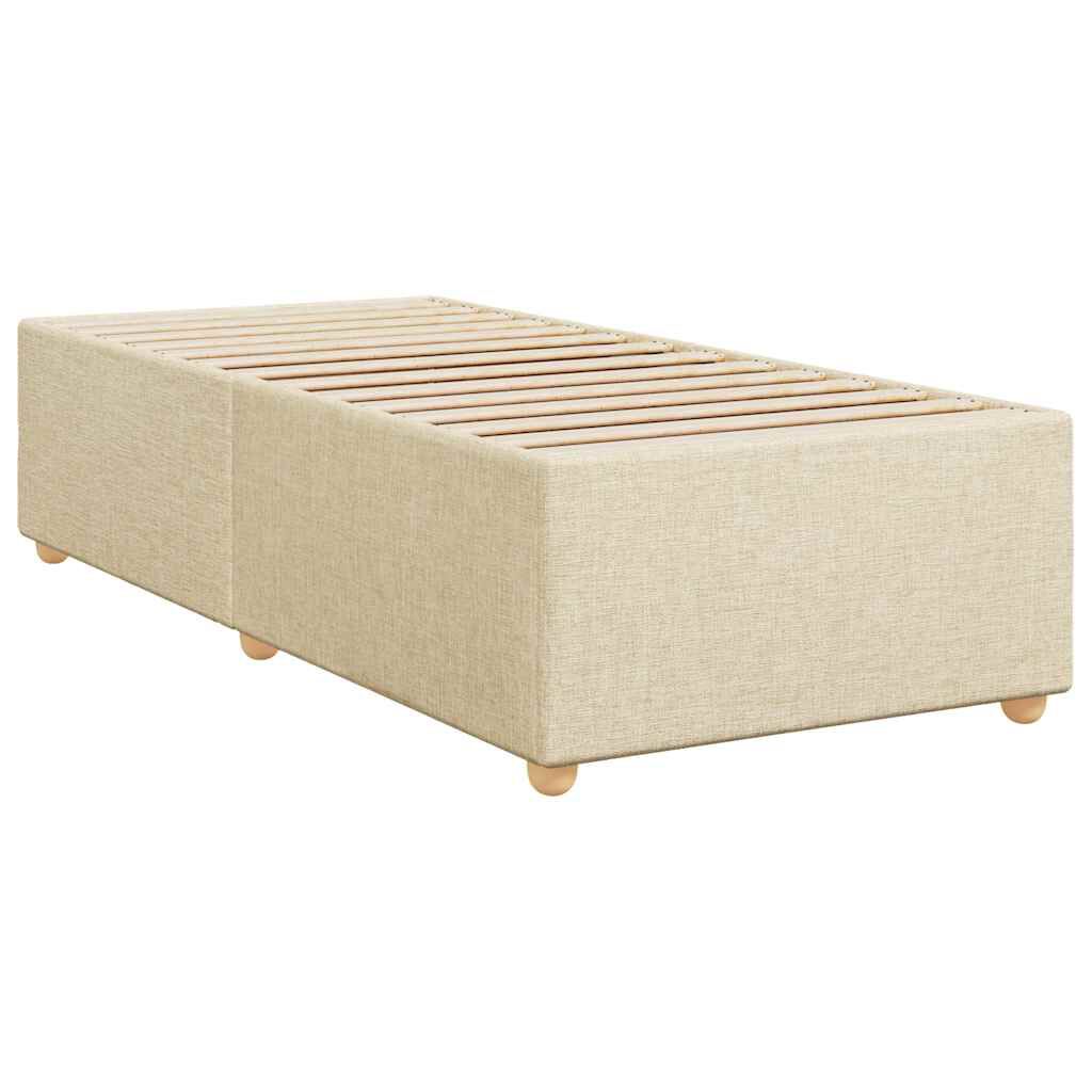 vidaXL Κρεβάτι Boxspring με Στρώμα Κρεμ 80 x 200 εκ. Υφασμάτινο