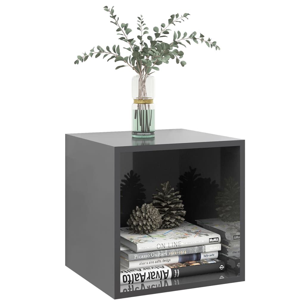 vidaXL Ντουλάπια Τοίχου 4 τεμ. Γυαλ. Γκρι 37x37x37 εκ. από Επεξ. Ξύλο