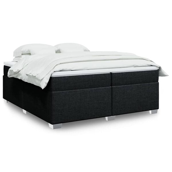 vidaXL &Kappa;&rho;&epsilon;&beta;ά&tau;&iota; Boxspring &mu;&epsilon; &Sigma;&tau;&rho;ώ&mu;&alpha; &Mu;&alpha;ύ&rho;&omicron; 200x200 &epsilon;&kappa;. &Upsilon;&phi;&alpha;&sigma;&mu;ά&tau;&iota;&nu;&omicron;