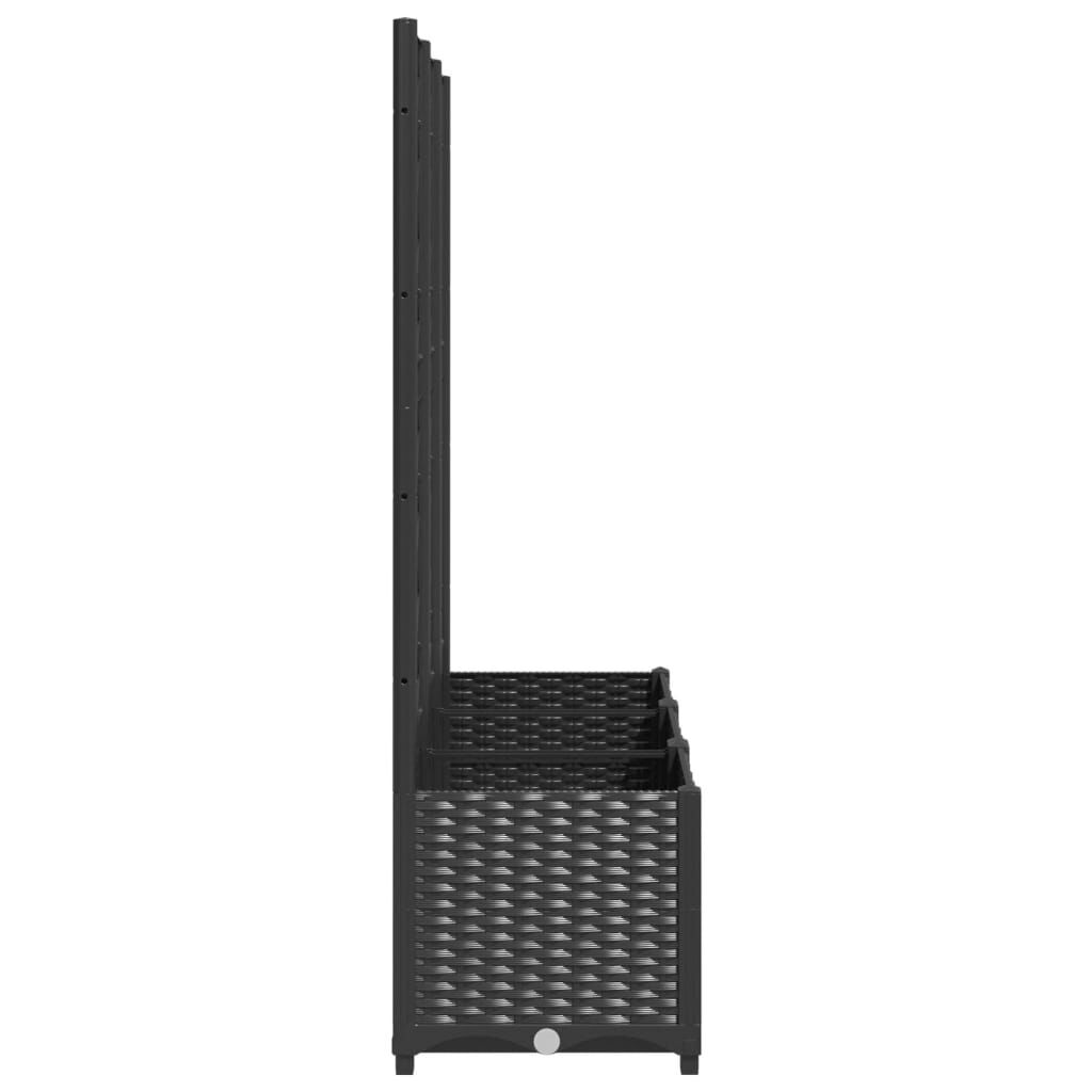 vidaXL Ζαρντινιέρα Κήπου με Καφασωτό Μαύρο 120 x 40 x 136 εκ. από PP