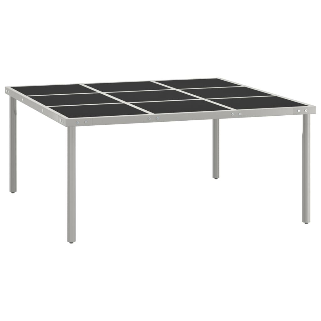 vidaXL Τραπεζαρία Κήπου 170 x 170 x 74,5 εκ. από Ατσάλι / Γυαλί