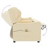 vidaXL Πολυθρόνα Μασάζ Τετραθέσια με Ποτηροθήκη Ανακλ. Κρεμ Ύφασμα.