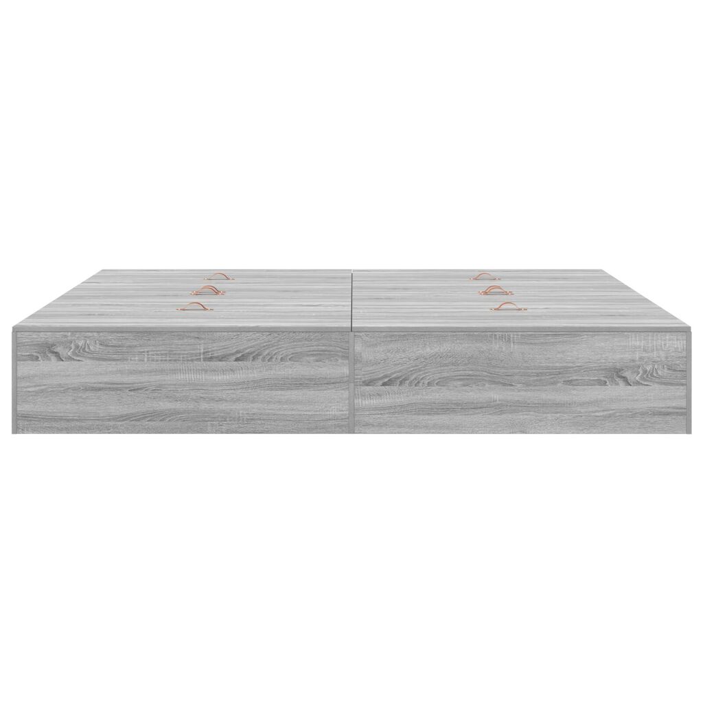 κρεβάτι αποθήκευσης vidaXL Γκρι Sonoma 200x200 εκ
