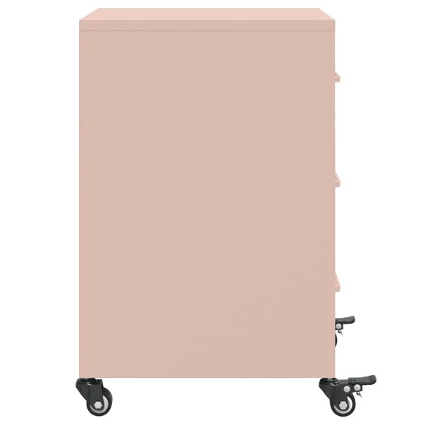 vidaXL Κομοδίνο Ροζ 36x39x59 εκ. από Χάλυβα