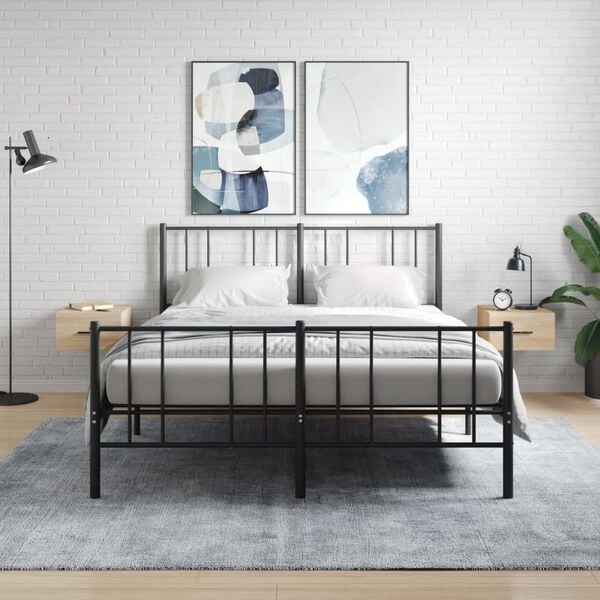 vidaXL Κομοδίνα Επιτοίχια 2 τεμ. Sonoma Δρυς 35 x 35 x 20 εκ.
