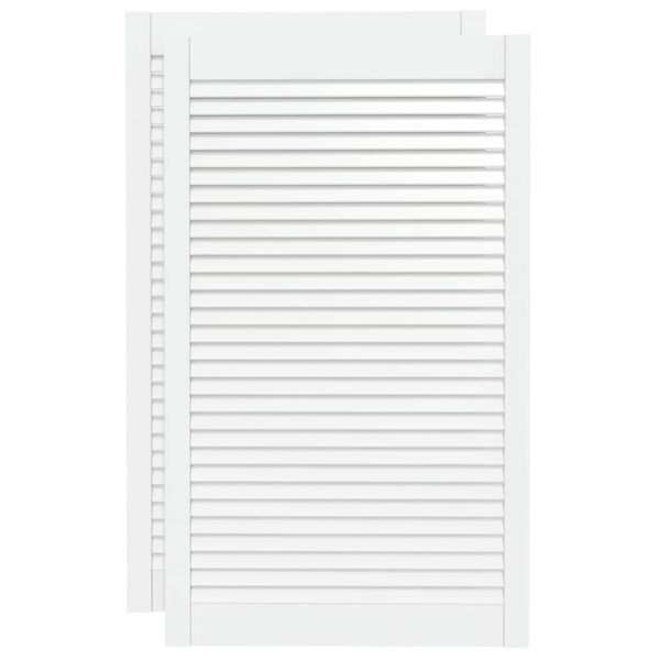 vidaXL Πορτάκια με Περσίδες 2 τεμ. Λευκά 99,3x59,4εκ Μασίφ Ξύλο Πεύκου