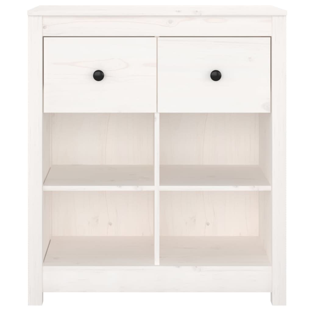 vidaXL Συρταριέρα Λευκή 70 x 35 x 80 εκ. από Μασίφ Ξύλο Πεύκου