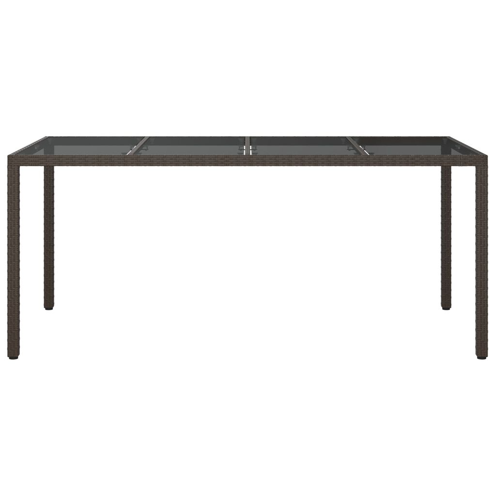 vidaXL Τραπέζι Φαγητού Κήπου Καφέ 190x90x75 εκ Πολυ Ράταν