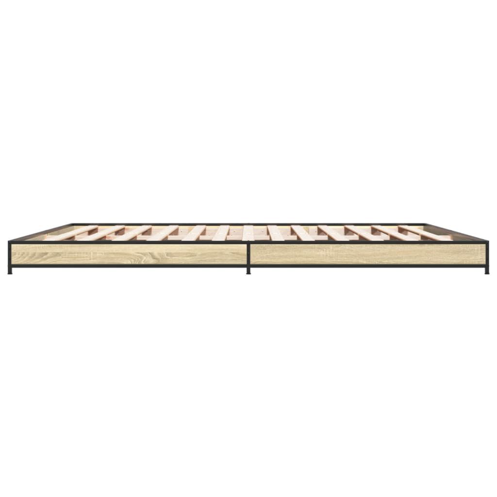 vidaXL Πλαίσιο Κρεβατιού Sonoma Δρυς 200x200 εκ. Επεξ. Ξύλο & Μέταλλο