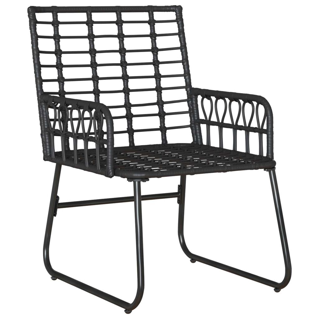 vidaXL Σέτ φαγητού για κήπο 3 pcs Μαύρο, Ανθρακί 35 x 35 x 45 εκ