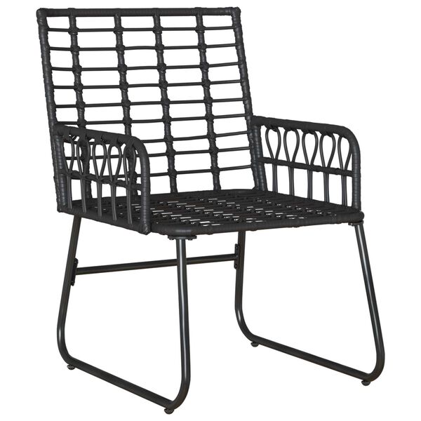 vidaXL Σέτ φαγητού για κήπο 3 pcs Μαύρο, Ανθρακί 35 x 35 x 45 εκ