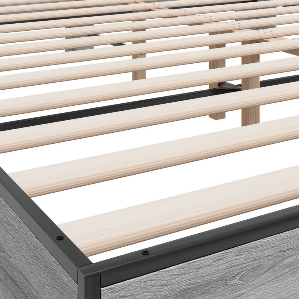 vidaXL Πλαίσιο Κρεβατιού Γκρι Sonoma 180x200 εκ. Επεξ. Ξύλο & Μέταλλο
