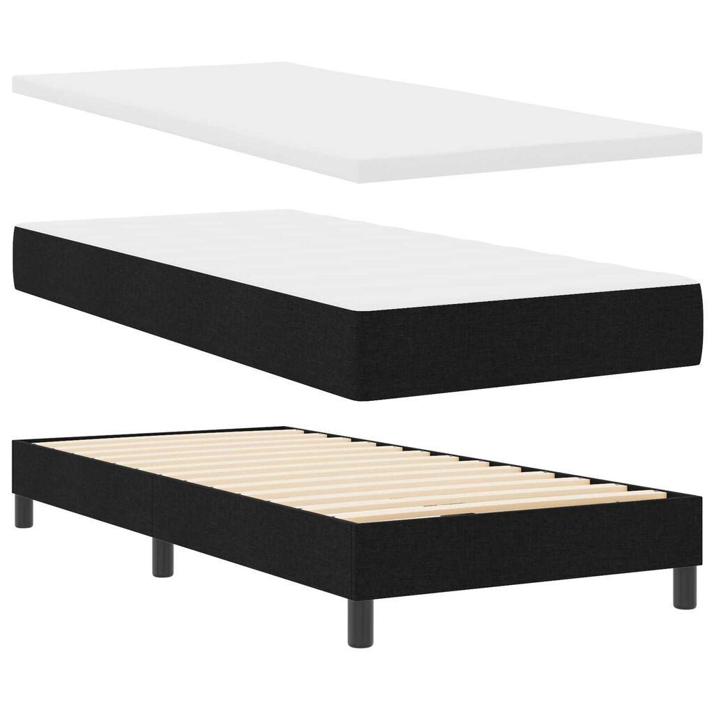 vidaXL Κρεβάτι με ελατήρια Μαύρο 100 x 200 cm Ύφασμα και αφρός