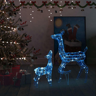 vidaXL Τάρανδοι Οικ. Ακρυλικός Χριστουγεννιάτικος 160 LED Μπλε