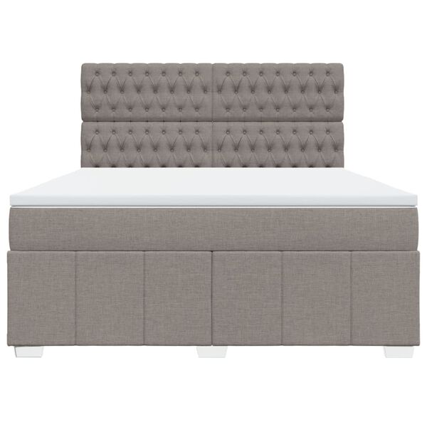vidaXL &Kappa;&rho;&epsilon;&beta;ά&tau;&iota; Boxspring &mu;&epsilon; &Sigma;&tau;&rho;ώ&mu;&alpha; Taupe 180x200 &epsilon;&kappa;. &Upsilon;&phi;&alpha;&sigma;&mu;ά&tau;&iota;&nu;&omicron;