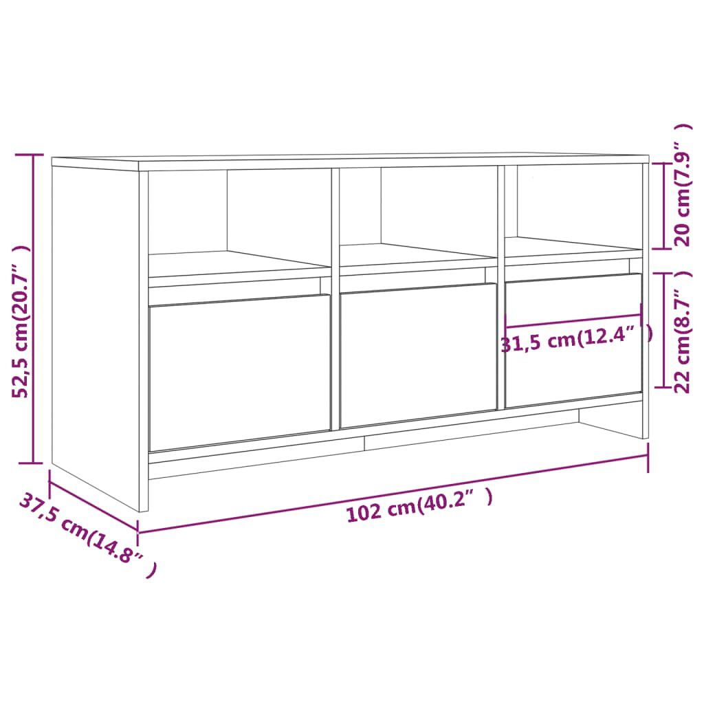 vidaXL Έπιπλο Τηλεόρασης Καπνιστή Δρυς 102x37,5x52,5 εκ. Επεξεργ. Ξύλο