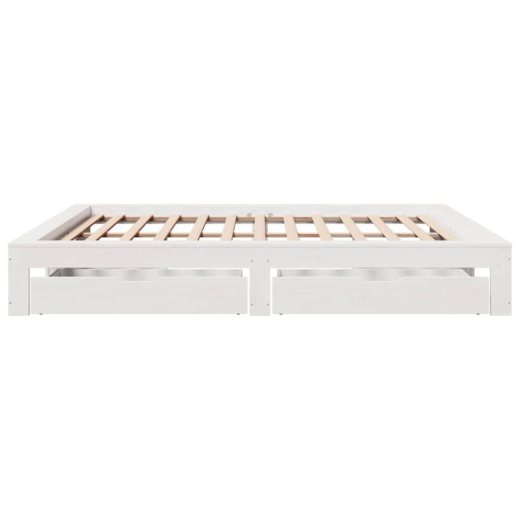 vidaXL Σκελετός Κρεβ. Χωρίς Στρώμα Λευκό 180x200 εκ Μασίφ Πεύκο