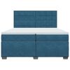 vidaXL Κρεβάτι Boxspring με Στρώμα Μπλε 200x200 εκ. Βελούδινο