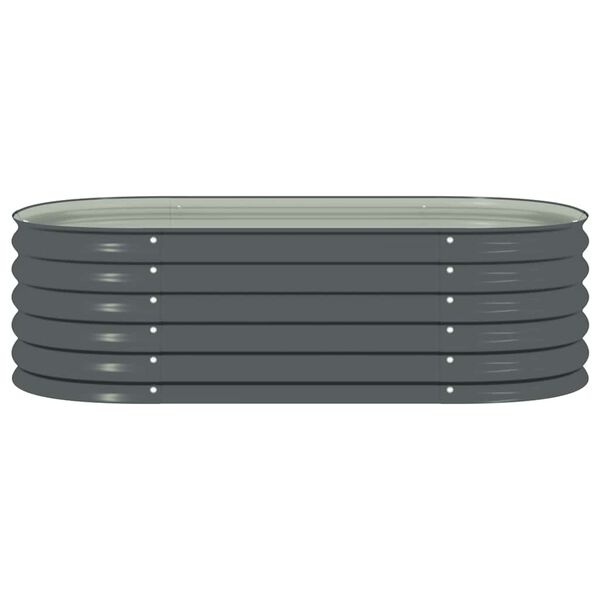 vidaXL Ζαρντινιέρα Υπερυψωμένη Γκρι 160x80x44 εκ. Γαλβανισμ. Χάλυβας