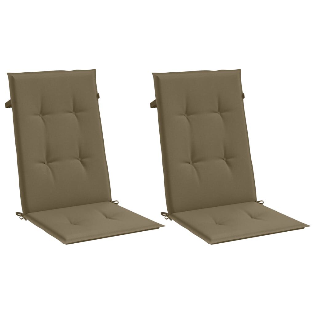 vidaXL Μαξιλάρια Καρέκλας Κήπου Πλάτη 2τεμ Taupe 120x50x4 εκ. Ύφασμα