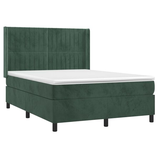 vidaXL &Kappa;&rho;&epsilon;&beta;ά&tau;&iota; Boxspring &mu;&epsilon; &Sigma;&tau;&rho;ώ&mu;&alpha; &Sigma;&kappa;&omicron;ύ&rho;&omicron; &Pi;&rho;ά&sigma;&iota;&nu;&omicron; 140x190&epsilon;&kappa;. &Beta;&epsilon;&lambda;&omicron;ύ&delta;&iota;&nu;&omicron;