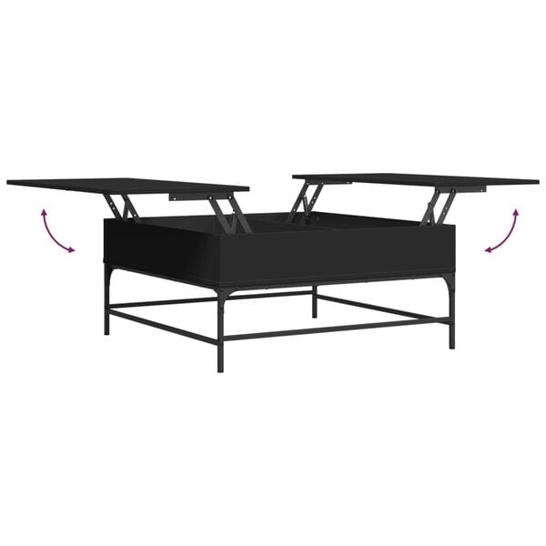 vidaXL Τραπεζάκι Σαλονιού Μαύρο 95x95x45εκ. Επεξεργασμένο Ξύλο+Μέταλλο