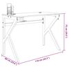 vidaXL Γραφείο Gaming Μαύρο 110 x 60 x 75 εκ. με Πόδια σε Σχήμα Κ