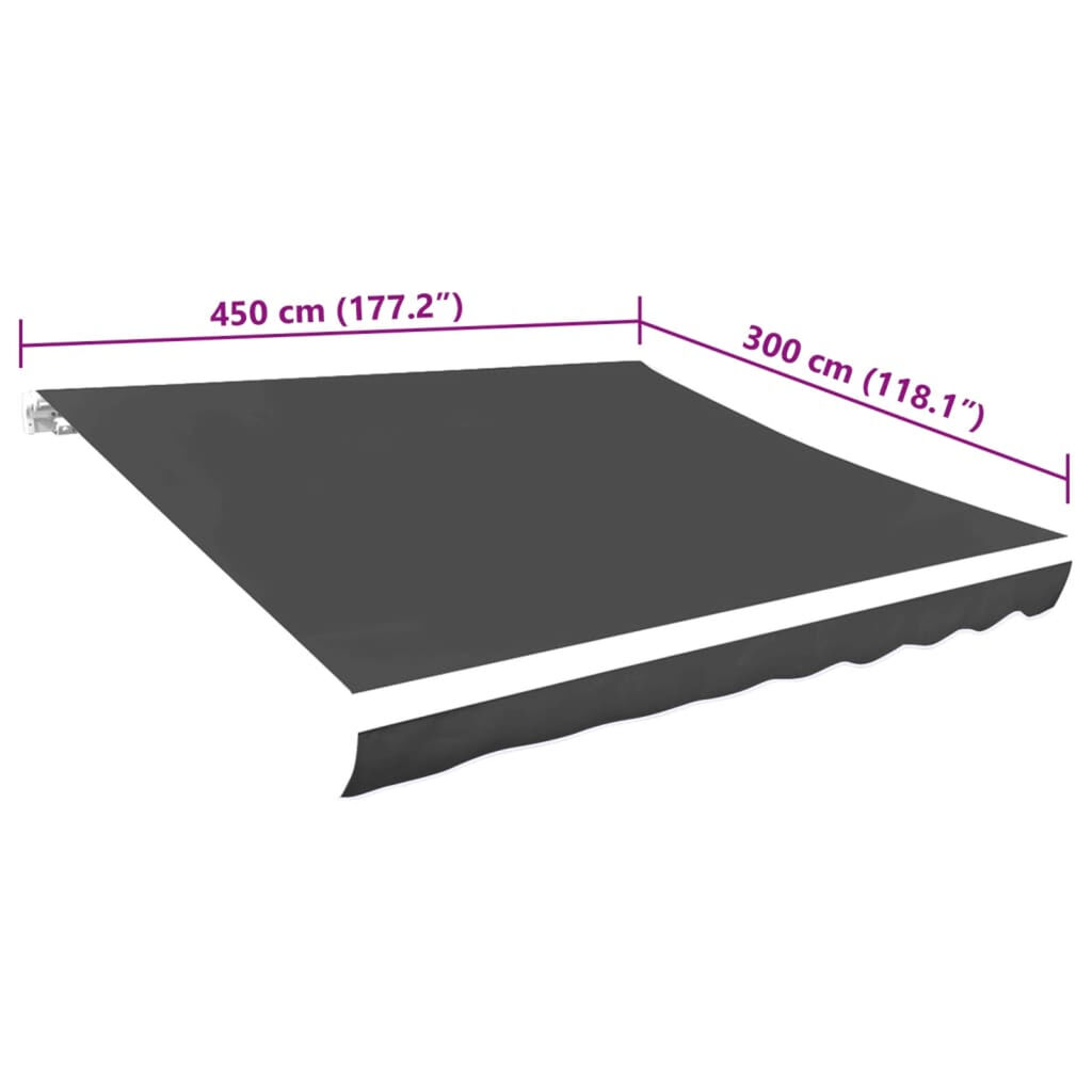 vidaXL Τεντόπανο Ανθρακί 450 x 300 εκ. από Καραβόπανο