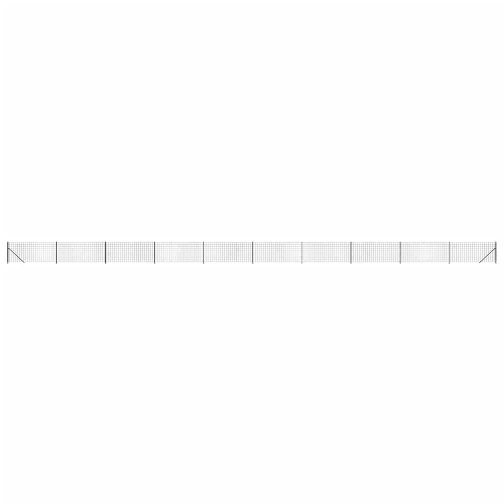 vidaXL Συρματόπλεγμα Περίφραξης Ανθρακί 1,1 x 25 μ. με Βάσεις Φλάντζα