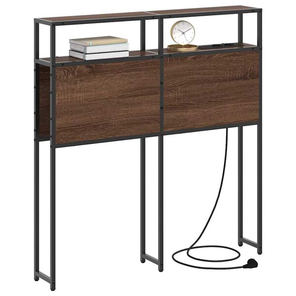 vidaXL Κεφαλάρι Αποθήκης με ράφι Καφέ δρυς 75 cm Επεξεργασμένο ξύλο