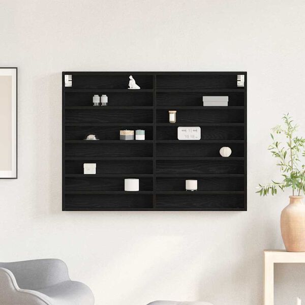 vidaXL &Beta;&iota;&tau;&rho;ί&nu;&alpha; &mu;&epsilon; &rho;ά&phi;&iota; &Mu;&alpha;ύ&rho;&eta; &Omicron;&xi;&upsilon;ά 100 x 8,5 x 75 cm &Epsilon;&pi;&epsilon;&xi;&epsilon;&rho;&gamma;&alpha;&sigma;&mu;έ&nu;&omicron; &xi;ύ&lambda;&omicron;