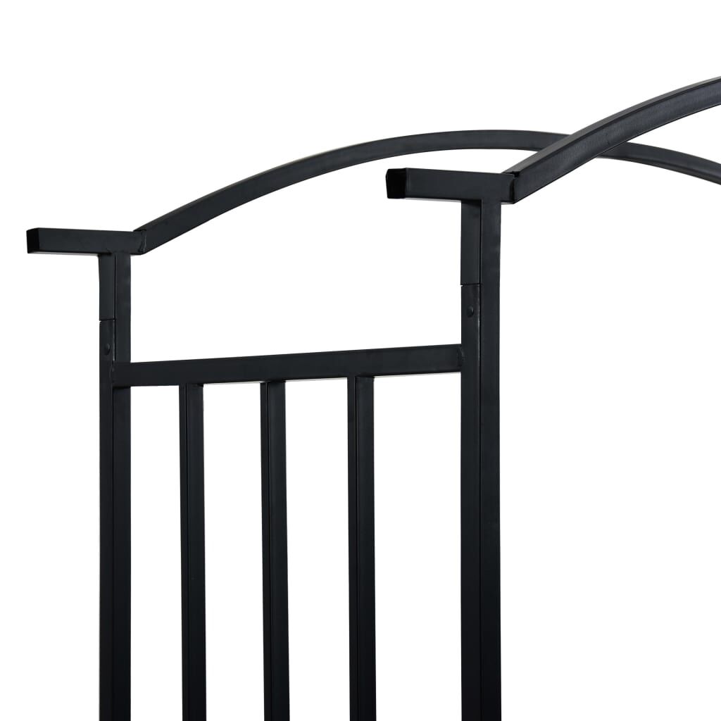 vidaXL Αψίδα Κήπου με Παγκάκι Μαύρη 128 x 50 x 207 εκ. Σιδερένια