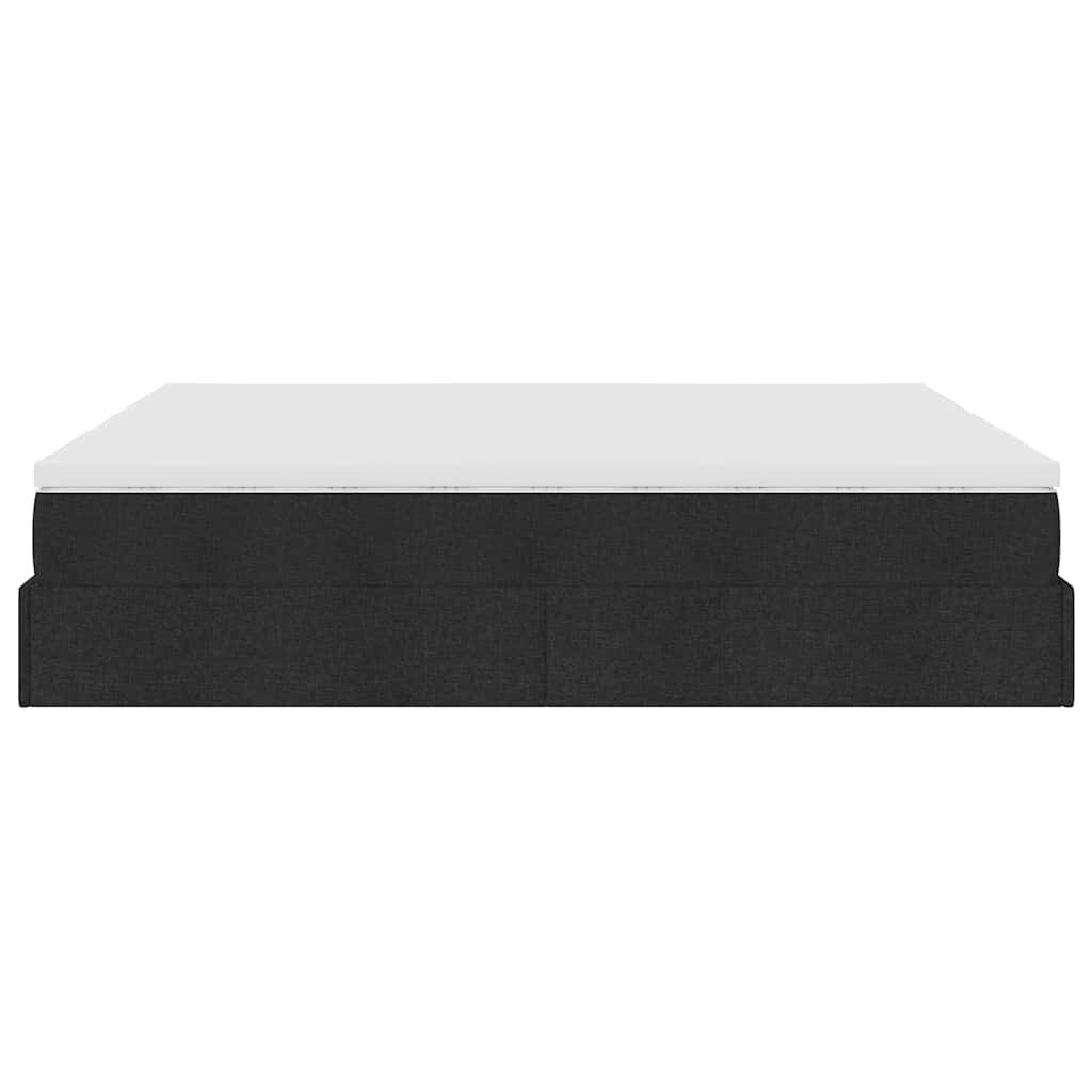 vidaXL Οθωμανικό κρεβάτι με στρώματα Μαύρο 160x200cm Ύφασμα