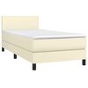 vidaXL Κρεβάτι Boxspring με Στρώμα & LED Κρεμ 100x200 εκ. Συνθ. Δέρμα