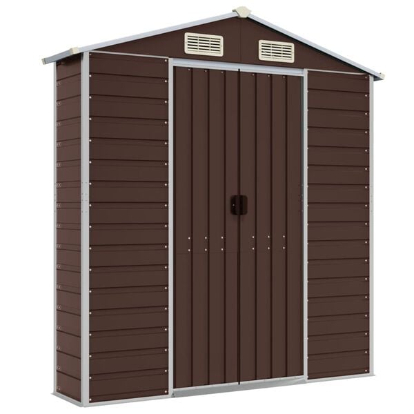 vidaXL Αποθήκη Κήπου Καφέ 191x385x198 εκ. Γαλβανισμένο Ατσάλι