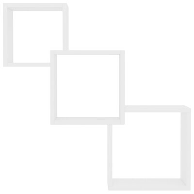 vidaXL Ράφια Κύβοι Τοίχου Λευκά 68x15x68 εκ. από Μοριοσανίδα