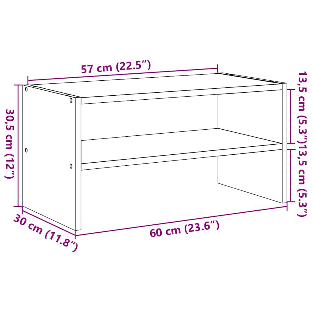 vidaXL Ράφι παπουτσιών στοιβαζόμενο Sonoma Oak 60x30x30,5 cm