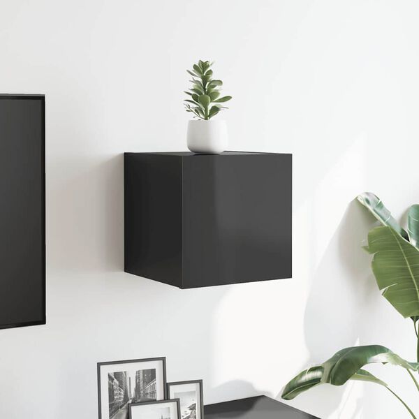 vidaXL Έπιπλο Τηλεόρασης Κρεμαστό Γυαλιστερό Γκρι 30,5 x 30 x 30 εκ.