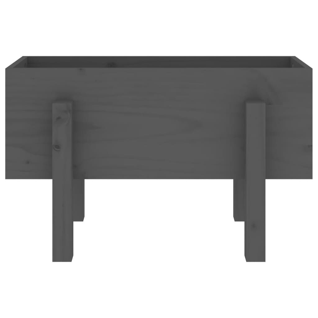 vidaXL Ζαρντινιέρα Γκρι 62 x 30 x 38 εκ. από Μασίφ Ξύλο Πεύκου