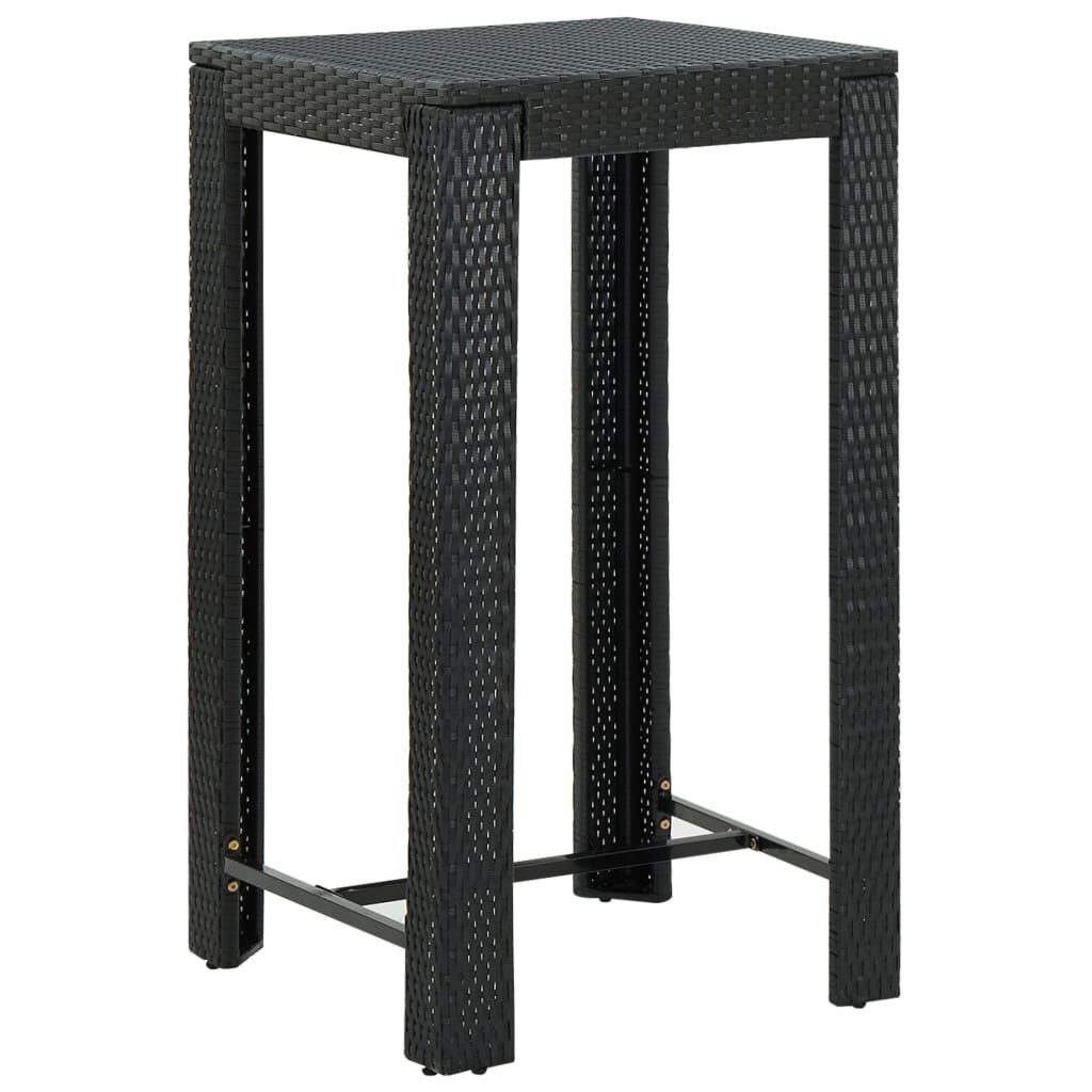 vidaXL Τραπέζι Μπαρ Κήπου Μαύρο 60,5x60,5x110,5 εκ. Συνθετικό Ρατάν