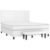 vidaXL Κρεβάτι Boxspring με Στρώμα Λευκό 160x200εκ.από Συνθετικό Δέρμα
