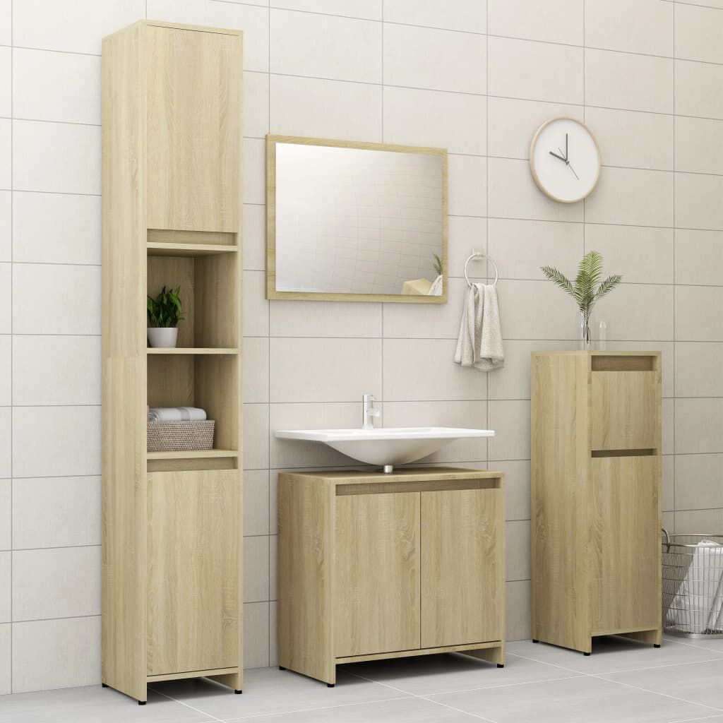 vidaXL Στήλη Μπάνιου Sonoma Δρυς 30 x 30 x 95 εκ. από Επεξ. Ξύλο