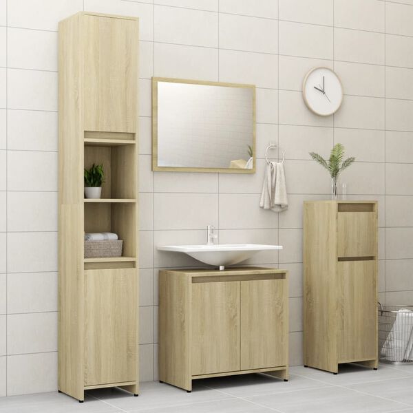 vidaXL Στήλη Μπάνιου Sonoma Δρυς 30 x 30 x 95 εκ. από Επεξ. Ξύλο