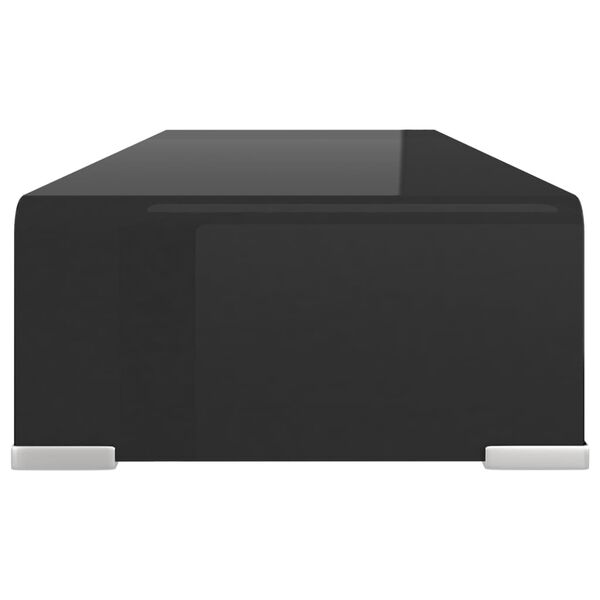 vidaXL Βάση Τηλεόρασης/Οθόνης Μαύρη 60 x 25 x 11 εκ. Γυάλινη