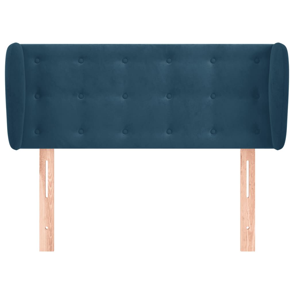 vidaXL Κεφαλάρι με Πτερύγια Σκούρο Μπλε 93x23x78/88 εκ. Βελούδινο