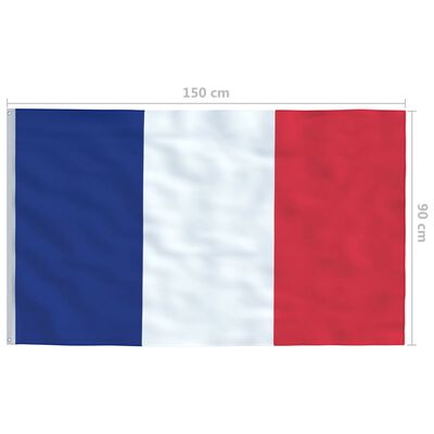 vidaXL Σημαία Γαλλίας 4 μ. με Ιστό Αλουμινίου