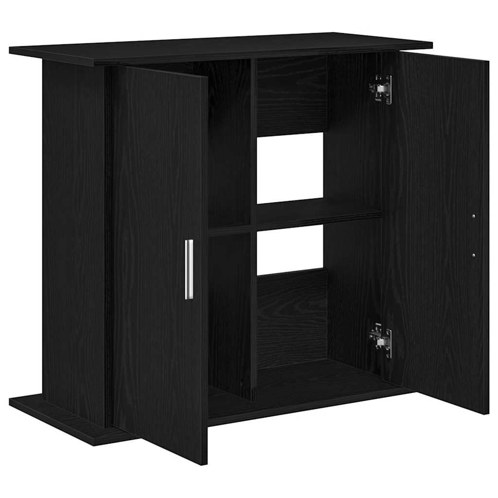 vidaXL Βάση Ενυδρείου Μαύρη Δρυς 81x36x73 εκ. από Επεξεργασμένο Ξύλο