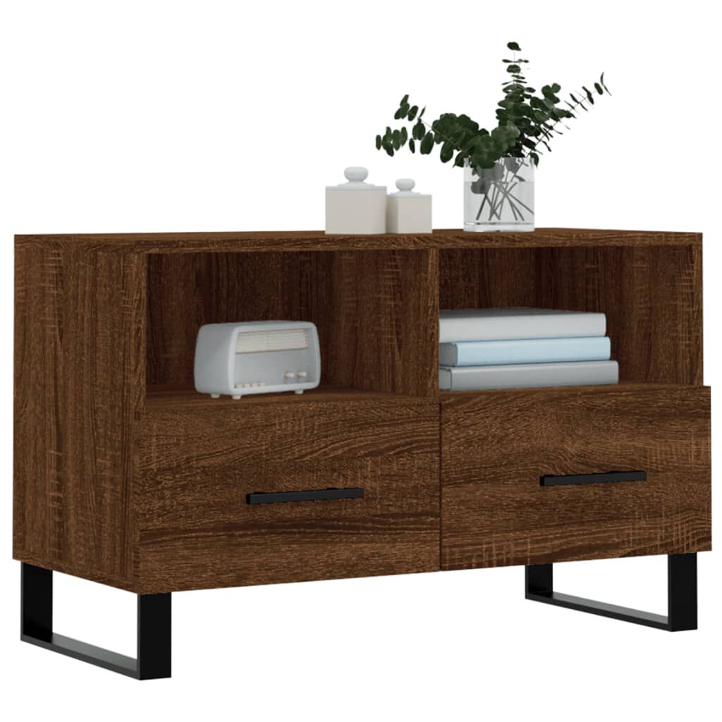 vidaXL Έπιπλο Τηλεόρασης Καφέ Δρυς 80x36x50 εκ. Επεξ. Ξύλο