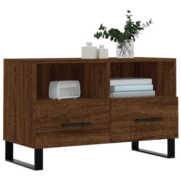 vidaXL Έπιπλο Τηλεόρασης Καφέ Δρυς 80x36x50 εκ. Επεξ. Ξύλο