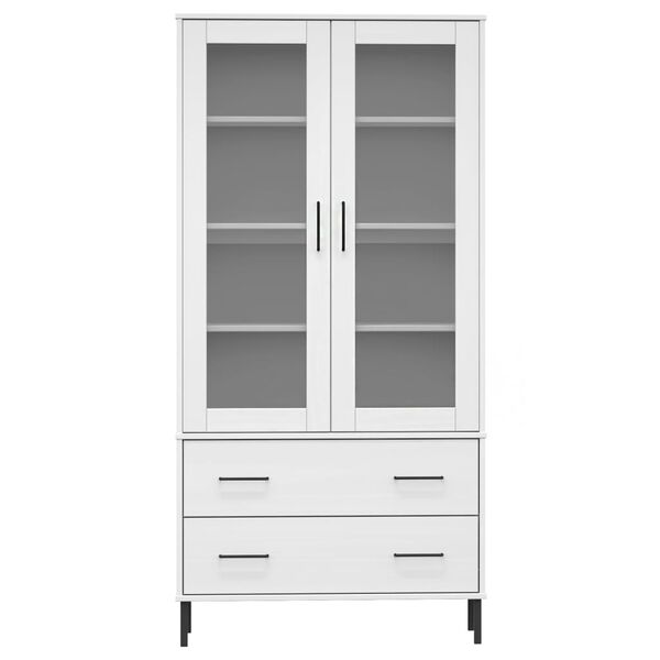 vidaXL Βιβλιοθήκη OSLO Λευκή 85x35x172,5 εκ. Μασίφ Ξύλο με Μετ. Πόδια